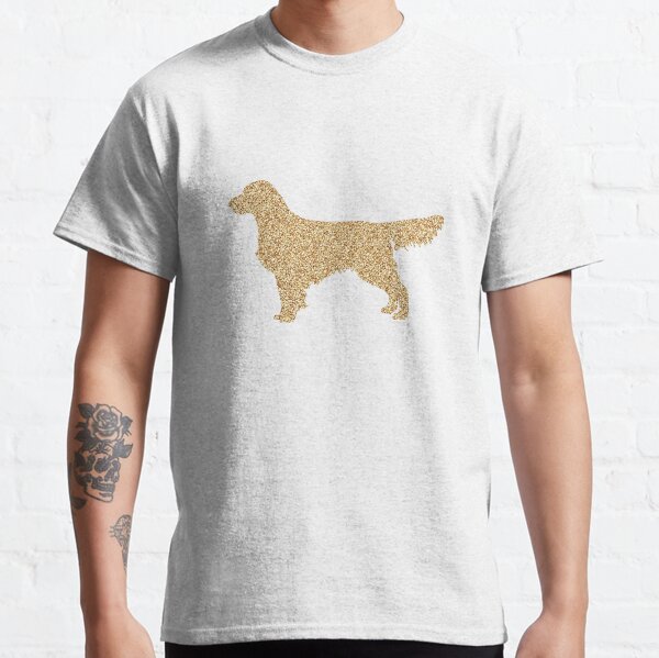 Glitter Golden Retriever dog pattern Gold Classic T-Shirt