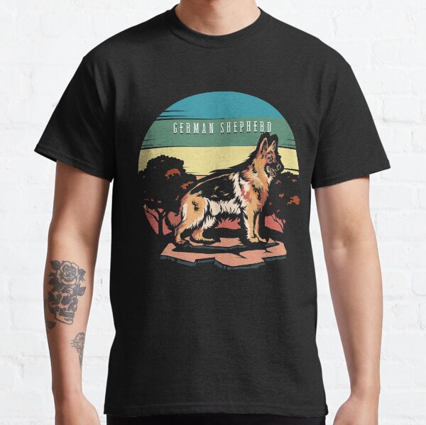 German shepherd,Retro design for Dog Lovers Classic T-Shirt