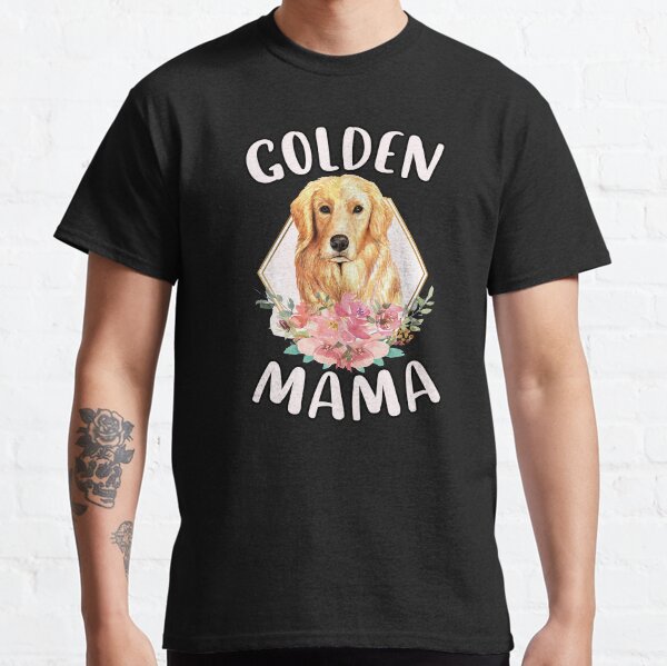 Golden Mama Cute Funny Golden Retriever Dog Lover Watercolor Classic T-Shirt