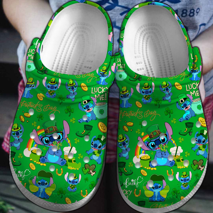 Wonderful Lucky Stitch Celebrate St. Patrick Day Green, Lucky Stitch Crocs Clogs