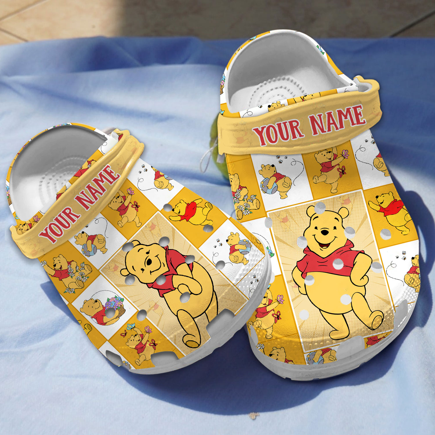 Happy Winnie The Pooh Cartoon, Happy Winnie Crocs Clogs