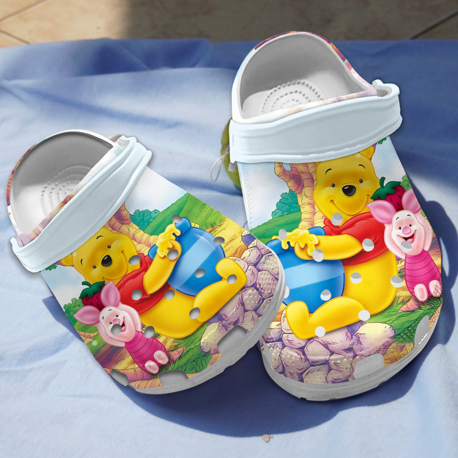 Happy Winnie The Pooh And Piglet, Happy Winnie Crocs Clogs