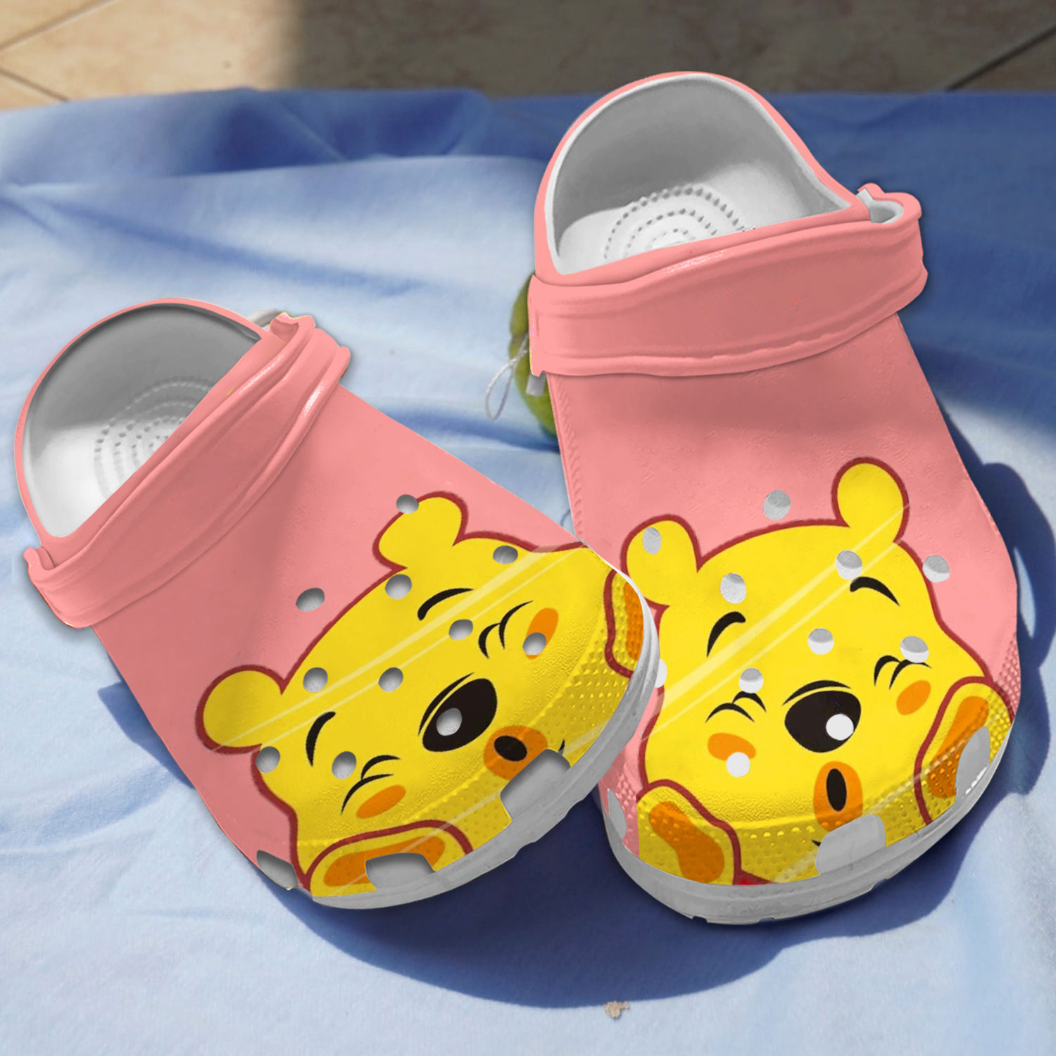 Funny Face Winnie The Pooh Pink, Funny Face Winnie Crocs Clogs