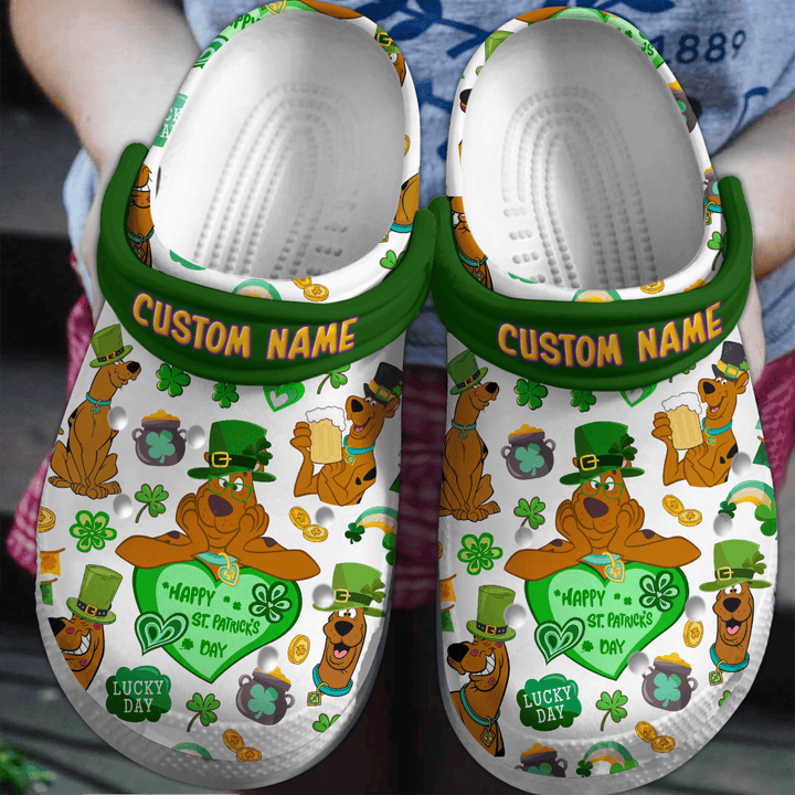 Cute Scooby Doo St. Patrick Day, Cute Scooby Doo Crocs Clogs