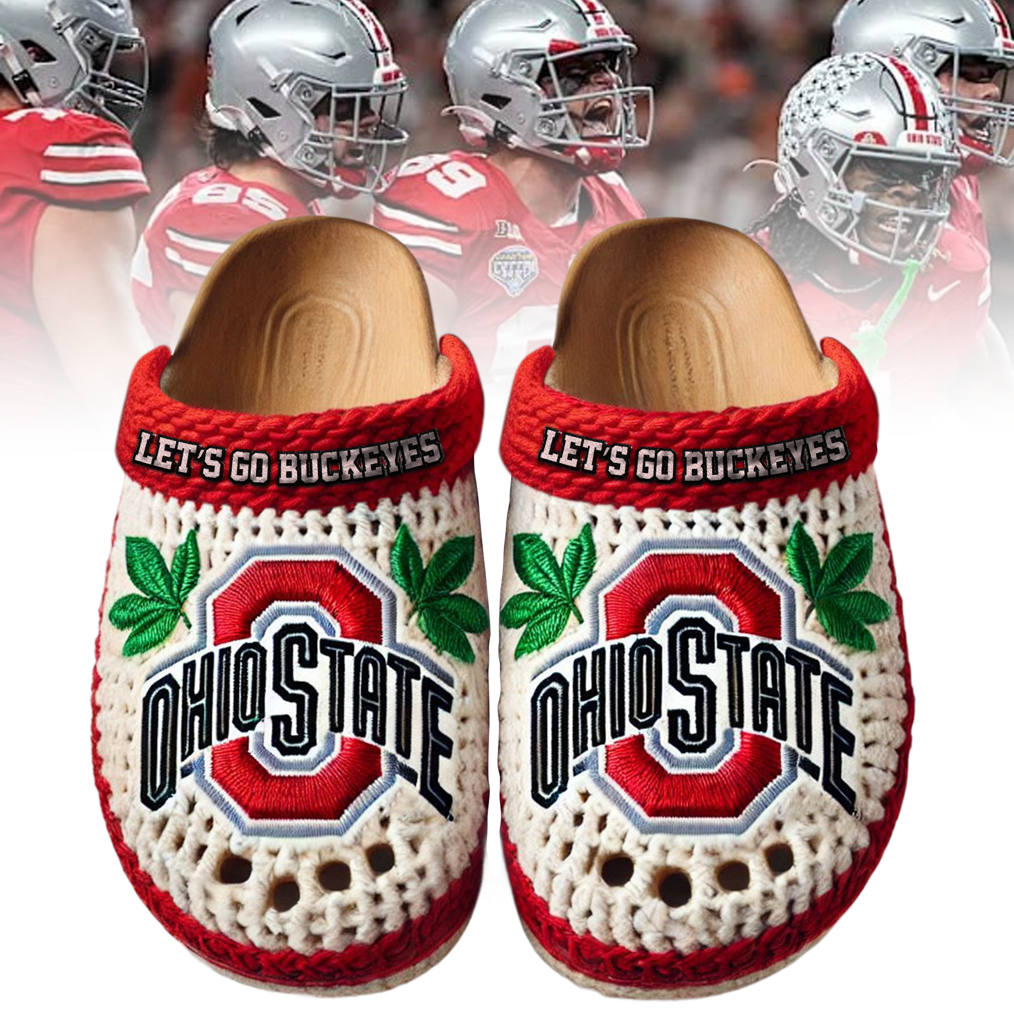 Knit Effect Ohio State Buckeyes 2025 NCAA Sport Crocs, Knit Effect Ohio Crocs Clogs