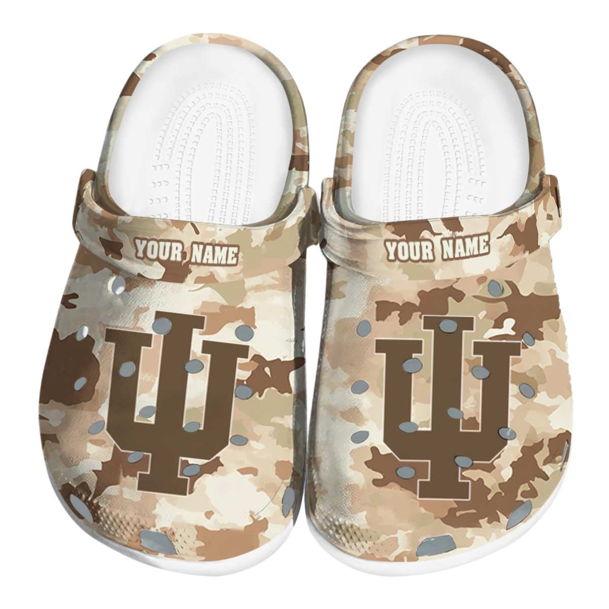 Indiana Hoosiers Desert Camo, Indiana Hoosiers Desert Crocs Clogs
