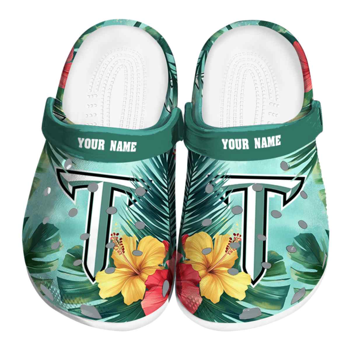 Troy Trojans Tropical Vibes, Troy Trojans Tropical Crocs Clogs