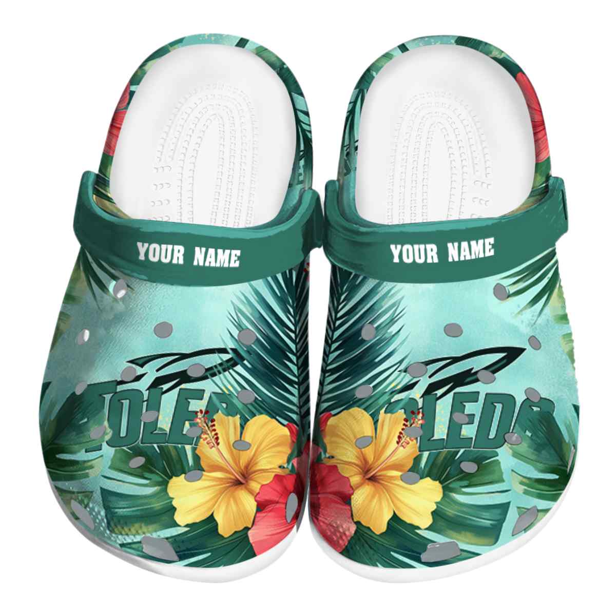 Toledo Rockets Tropical Vibes, Toledo Rockets Tropical Crocs Clogs