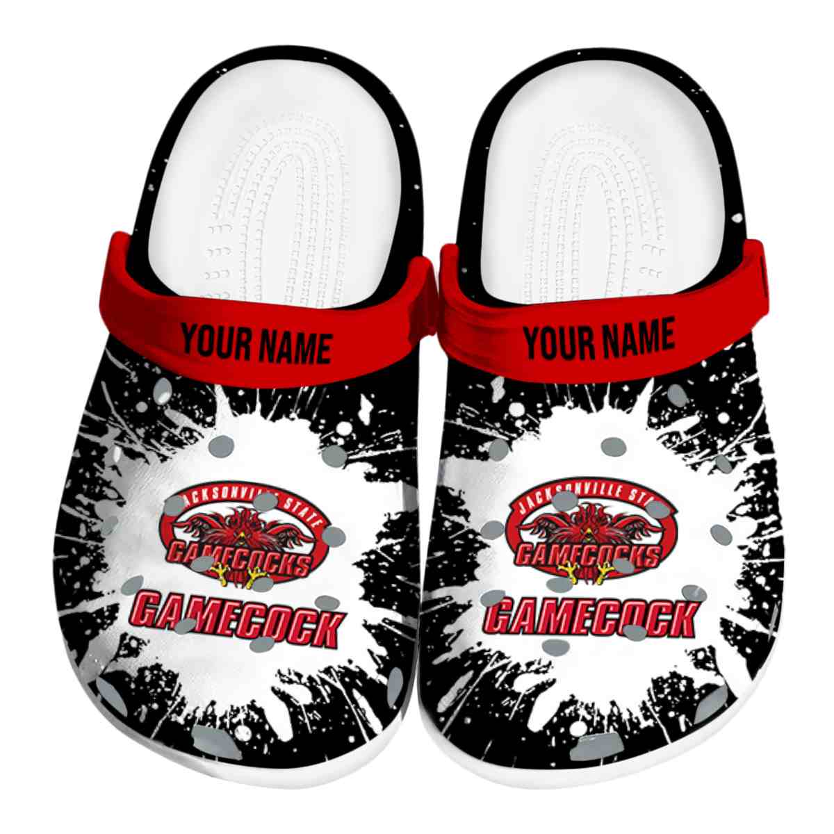 Jacksonville State Gamecocks Splash Art, Jacksonville State Crocs Clogs