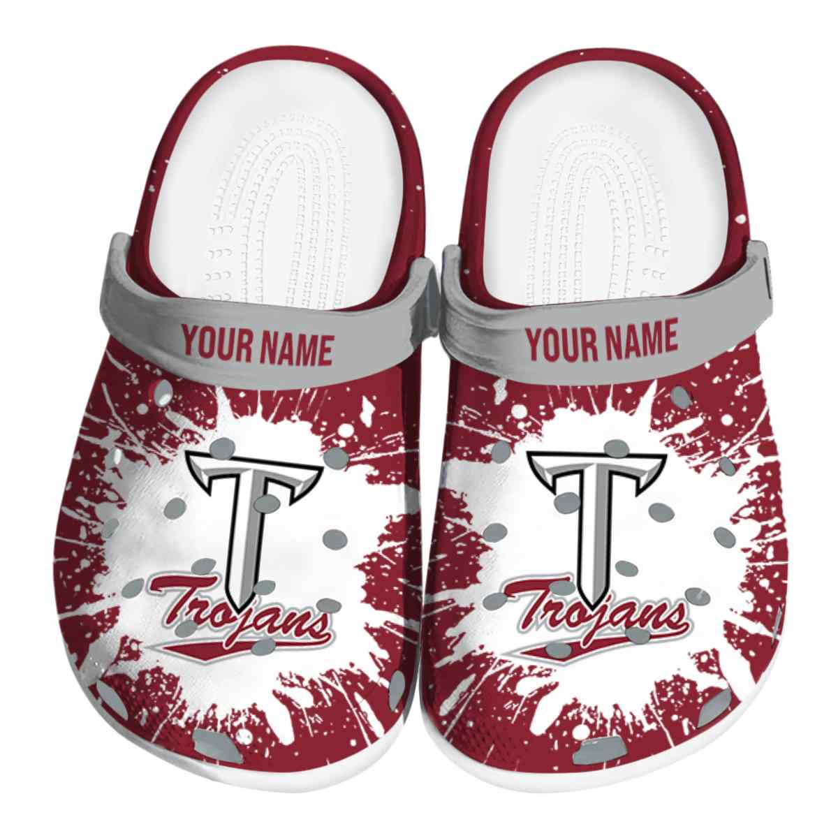 Troy Trojans Splash Art, Troy Trojans Splash Crocs Clogs