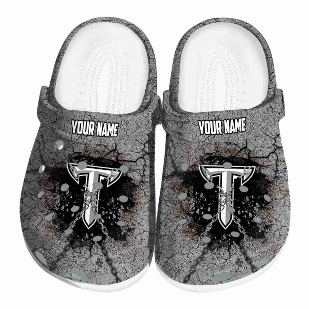 Troy Trojans Cracked Ground Texture, Troy Trojans Crocs Clogs