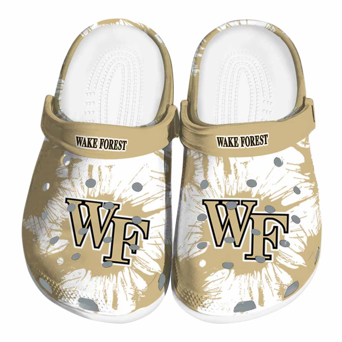 Wake Forest Demon Deacons Splatter Graphics, Wake Forest Demon Crocs Clogs