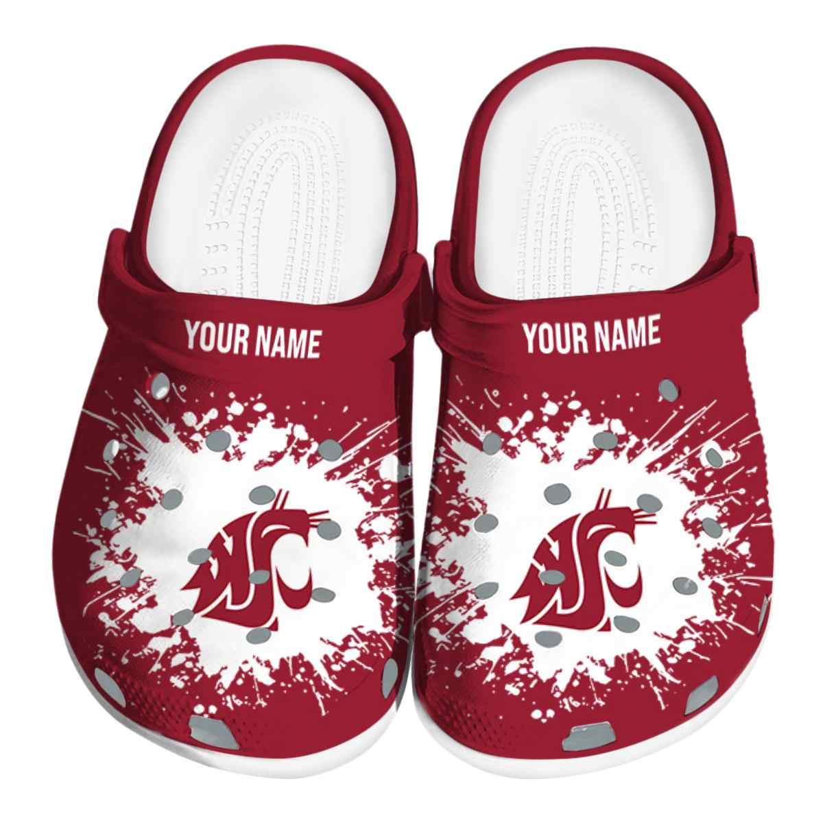 Washington State Cougars Splatter, Washington State Cougars Crocs Clogs