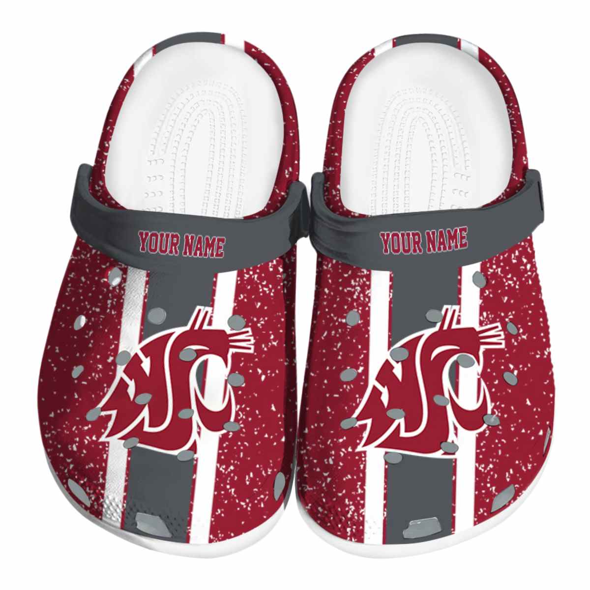 Washington State Cougars Vertical Stripes, Washington State Cougars Crocs Clogs