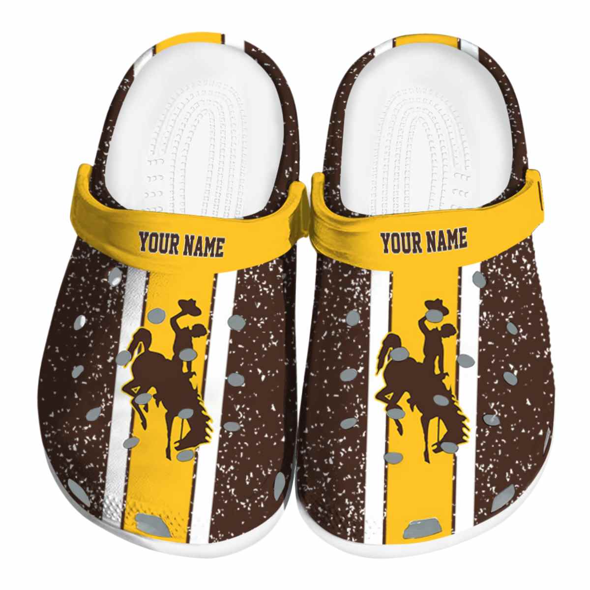 Wyoming Cowboys Vertical Stripes, Wyoming Cowboys Vertical Crocs Clogs