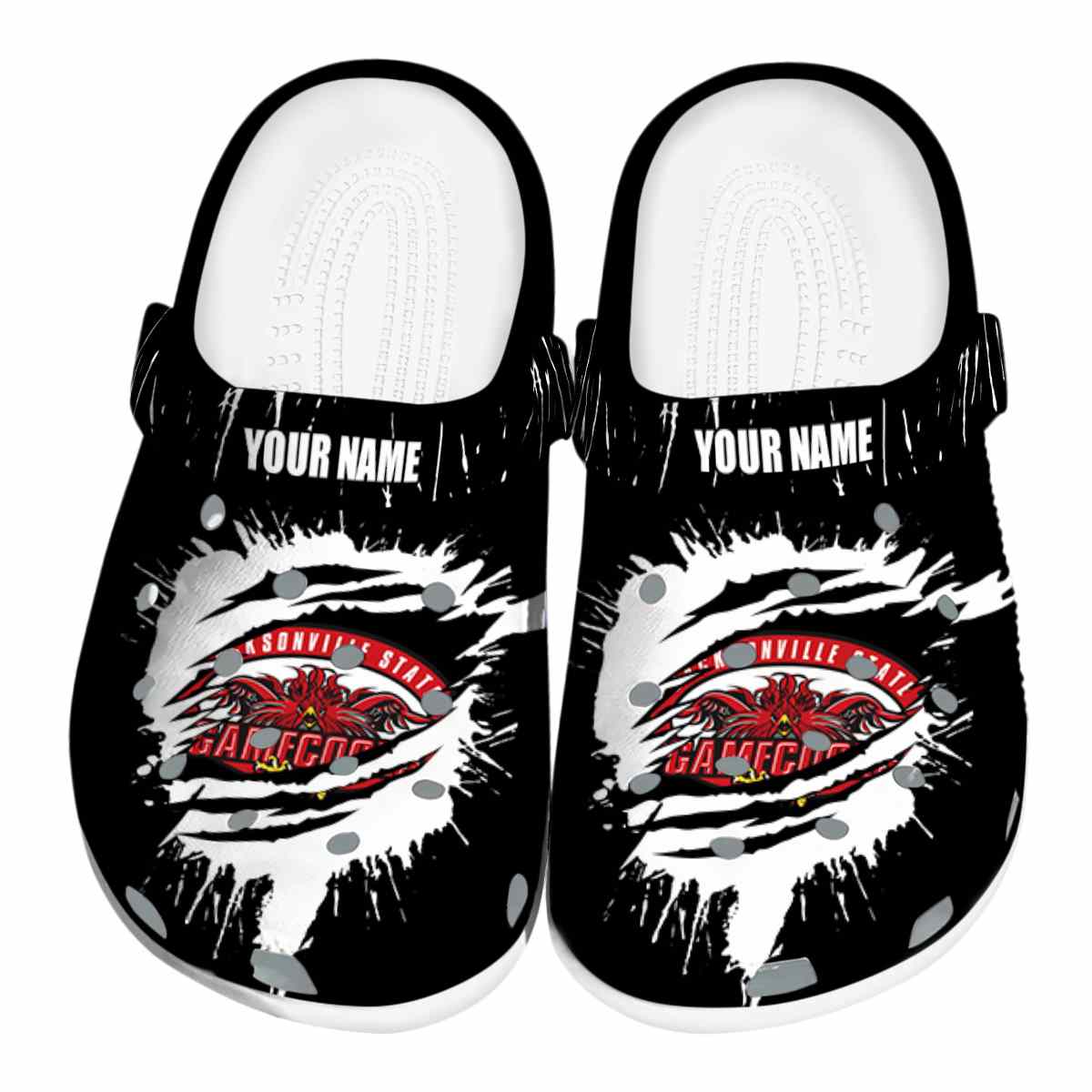 Jacksonville State Gamecocks Splash Motif, Jacksonville State Crocs Clogs
