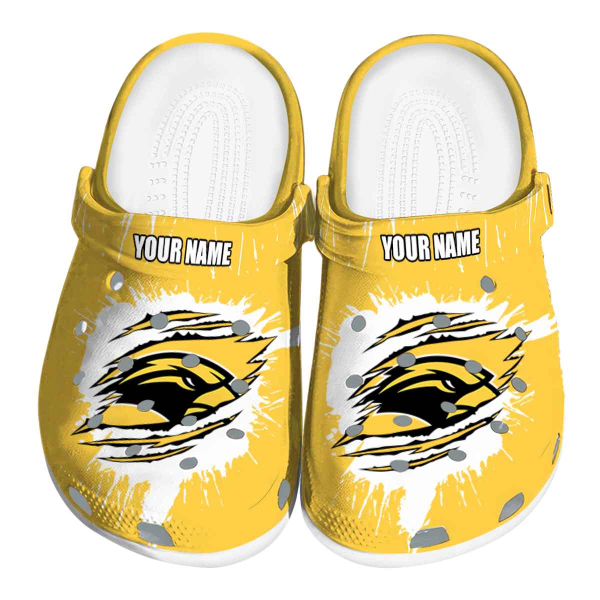 Southern Miss Golden Eagles Splash Motif, Southern Miss Golden Crocs Clogs