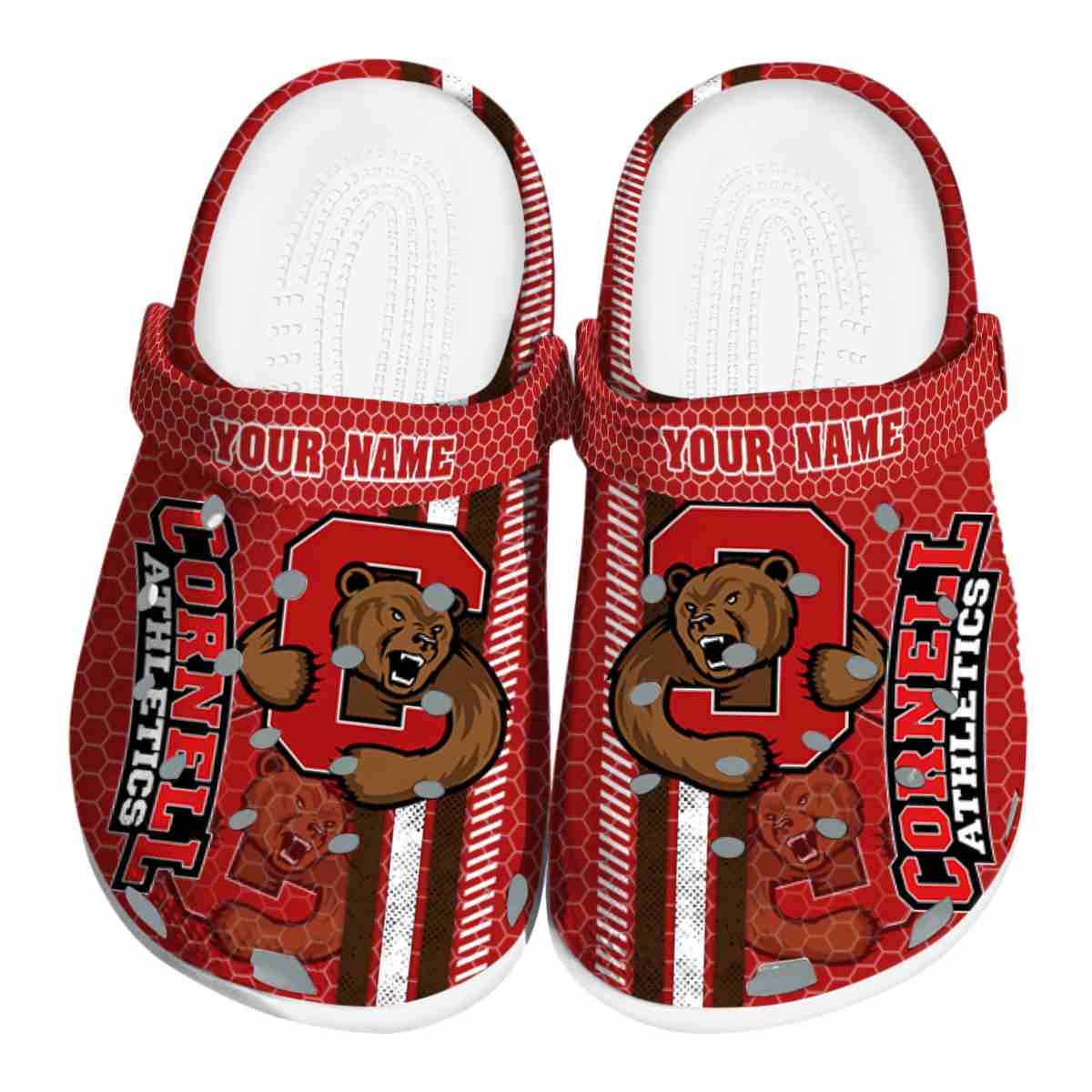 Cornell Big Red Contrasting Stripes, Cornell Big Red Crocs Clogs