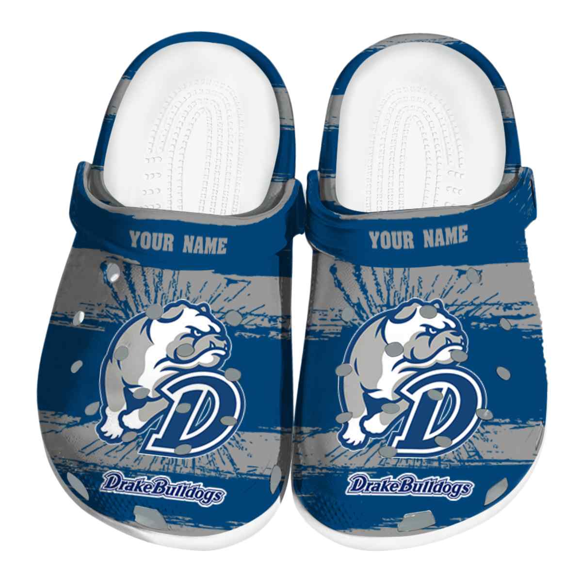 Drake Bulldogs Paint Splatter Graphics, Drake Bulldogs Paint Crocs Clogs