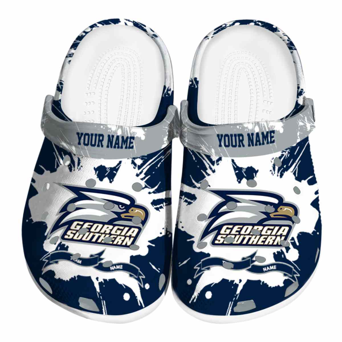 Georgia Southern Eagles Splatter Pattern, Georgia Southern Eagles Crocs Clogs