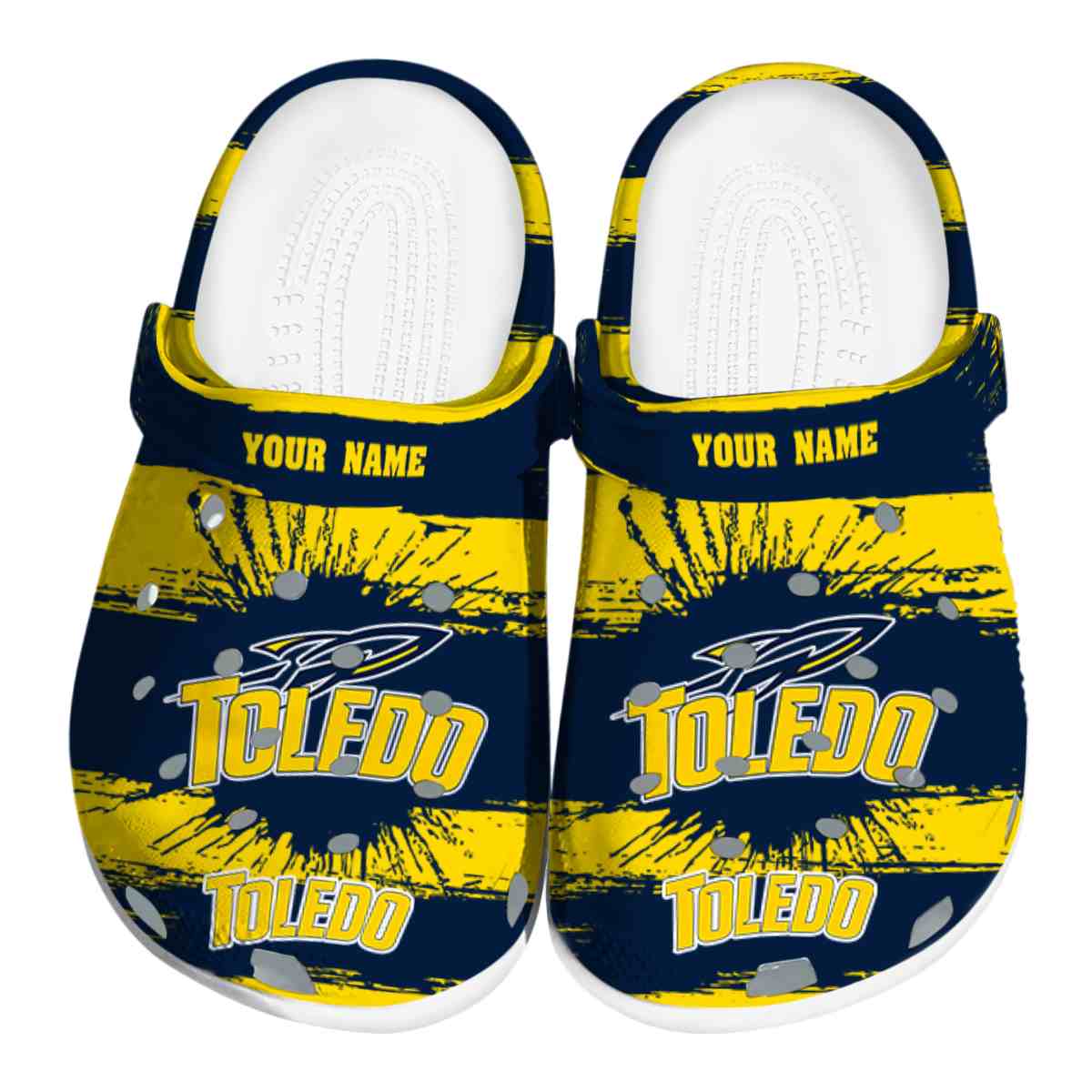 Toledo Rockets Paint Splatter Graphics, Toledo Rockets Paint Crocs Clogs