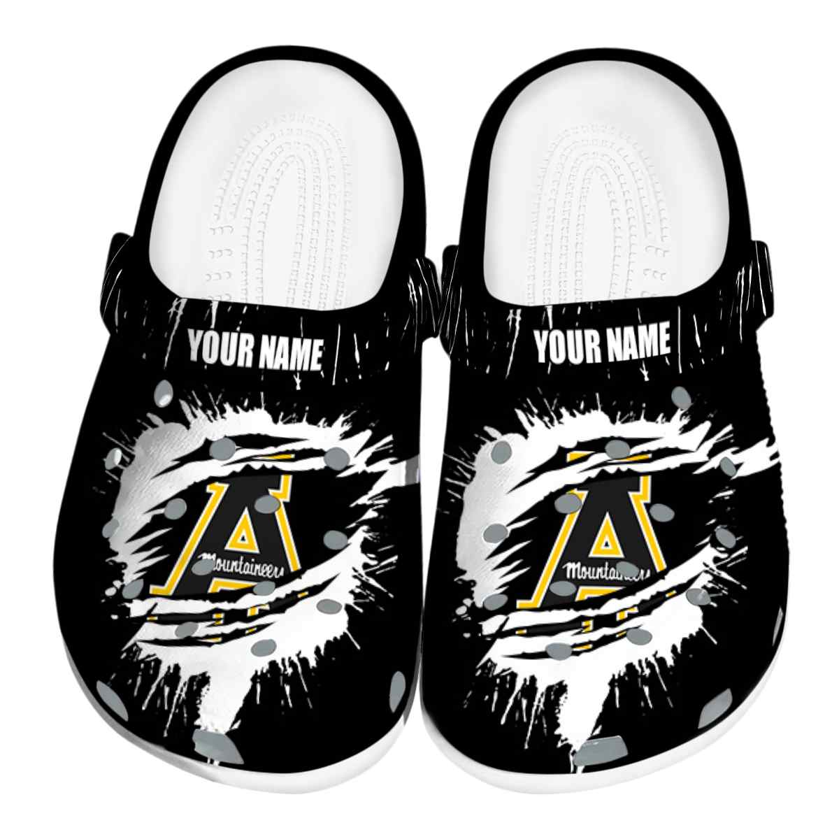 Appalachian State Mountaineers Splash Motif, Appalachian State Mountaineers Crocs Clogs