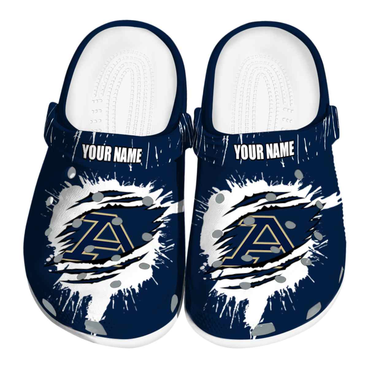Akron Zips Splash Motif, Akron Zips Splash Crocs Clogs