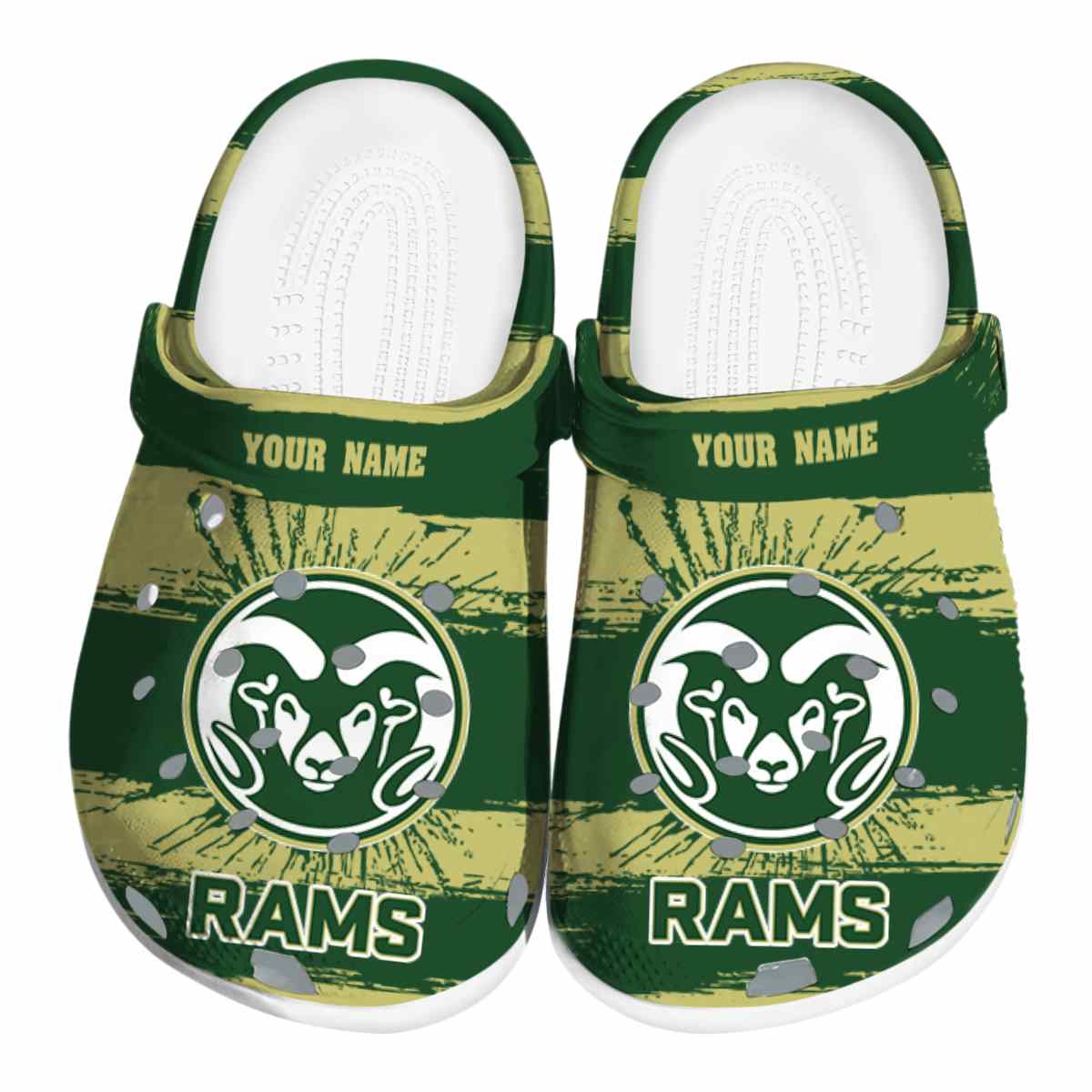 Colorado State Rams Paint Splatter Graphics, Colorado State Rams Crocs Clogs