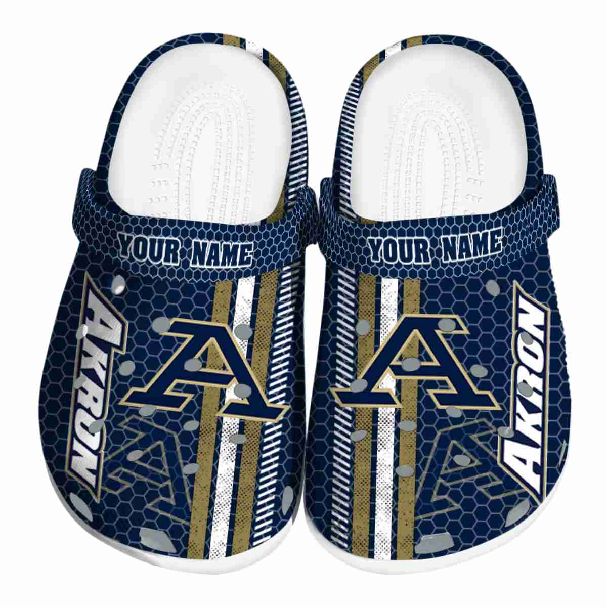 Akron Zips Contrasting Stripes, Akron Zips Contrasting Crocs Clogs