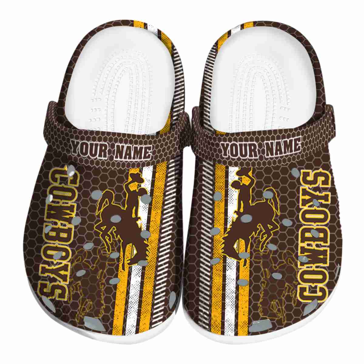 Wyoming Cowboys Contrasting Stripes, Wyoming Cowboys Contrasting Crocs Clogs
