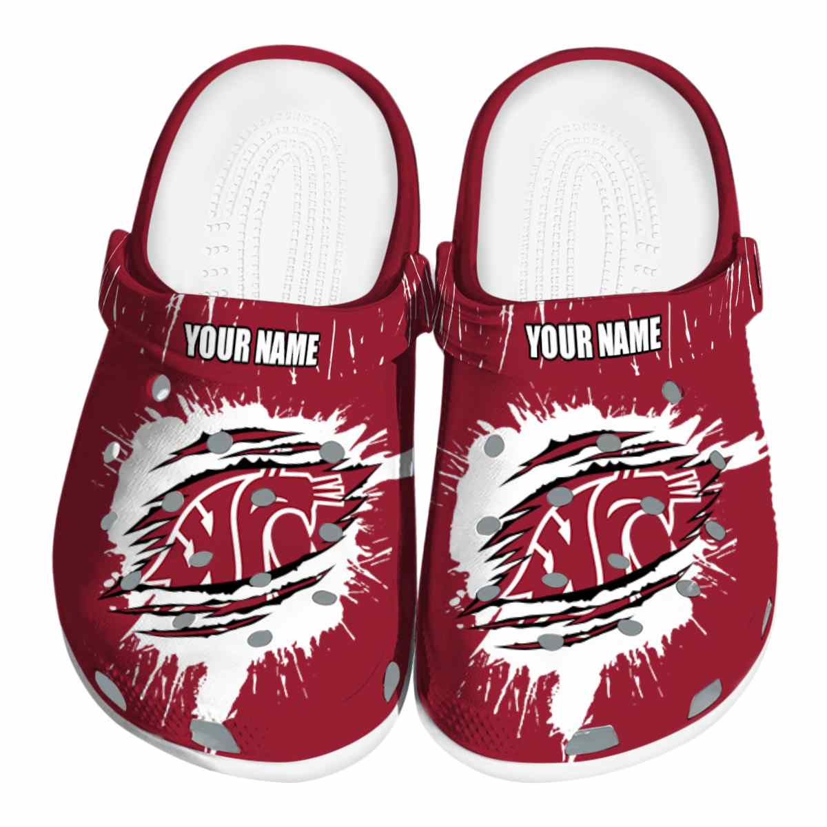 Washington State Cougars Splash Motif, Washington State Cougars Crocs Clogs