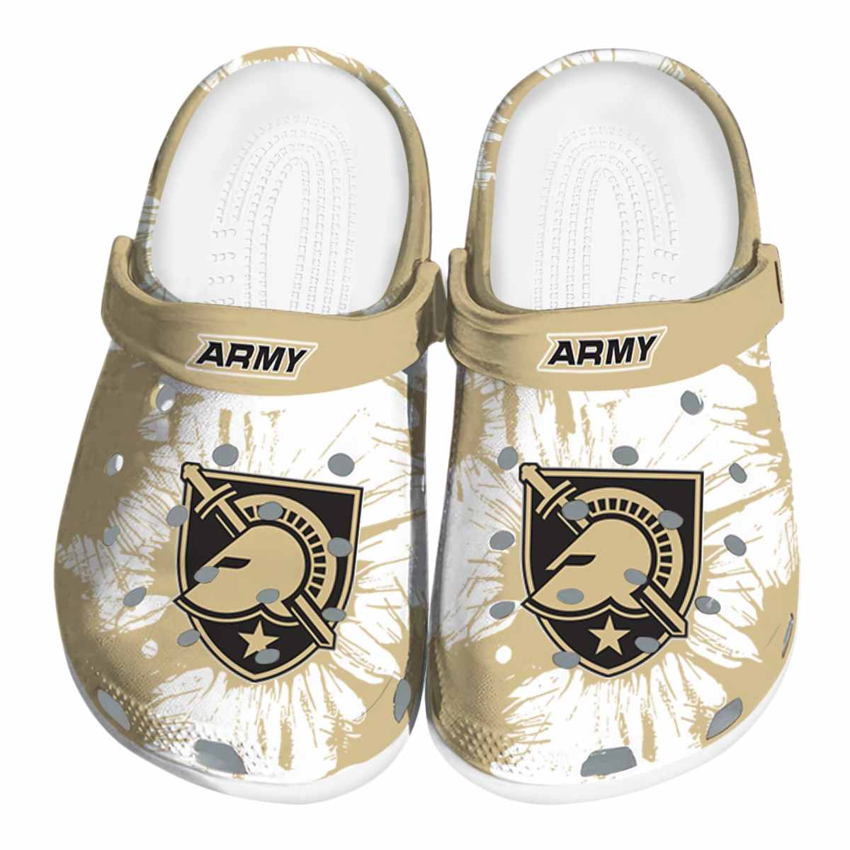 Army Black Knights Splatter Graphics, Army Black Knights Crocs Clogs
