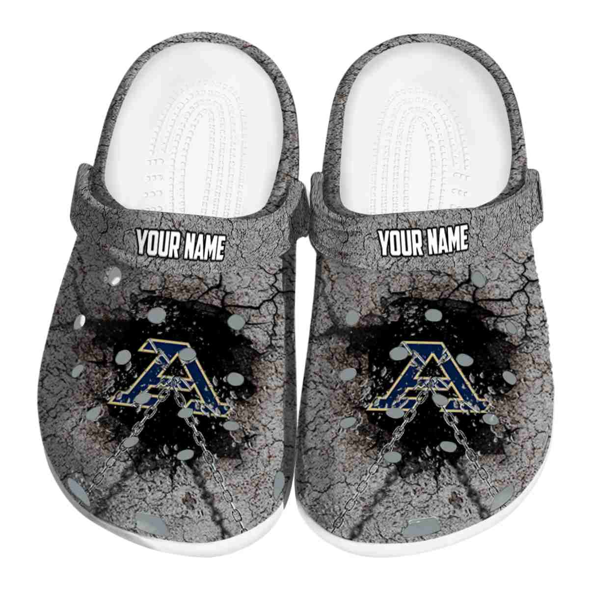 Akron Zips Cracked Ground Texture, Akron Zips Crocs Clogs