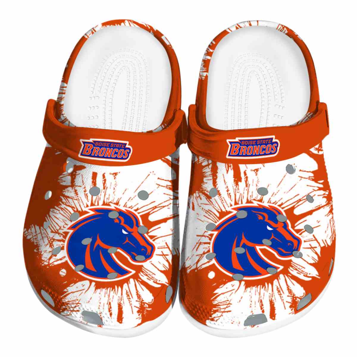 Boise State Broncos Splatter Graphics, Boise State Broncos Crocs Clogs