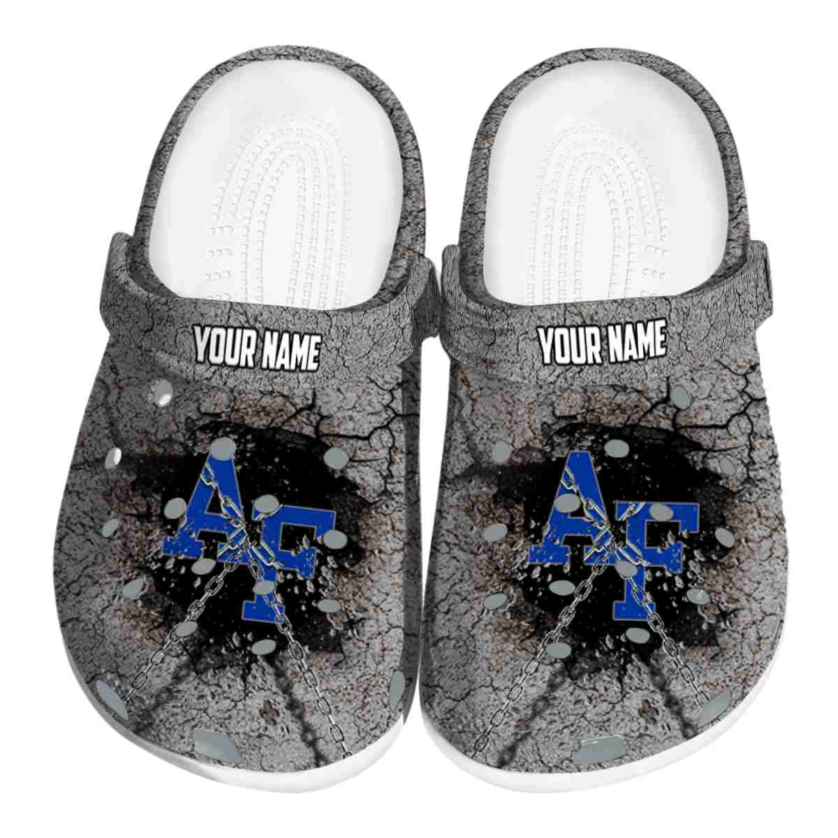 Air Force Falcons Cracked Ground Texture, Air Force Falcons Crocs Clogs