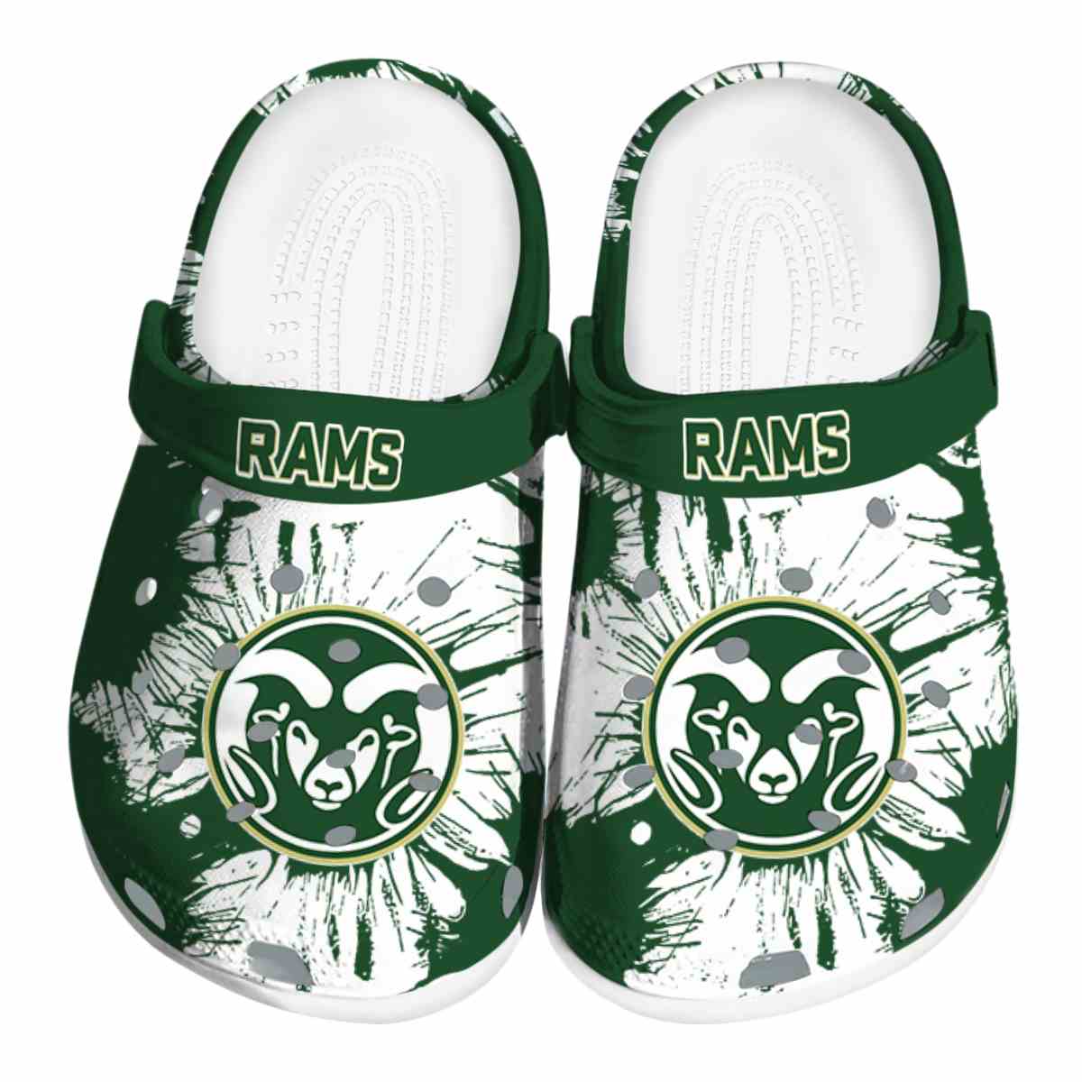 Colorado State Rams Splatter Graphics, Colorado State Rams Crocs Clogs
