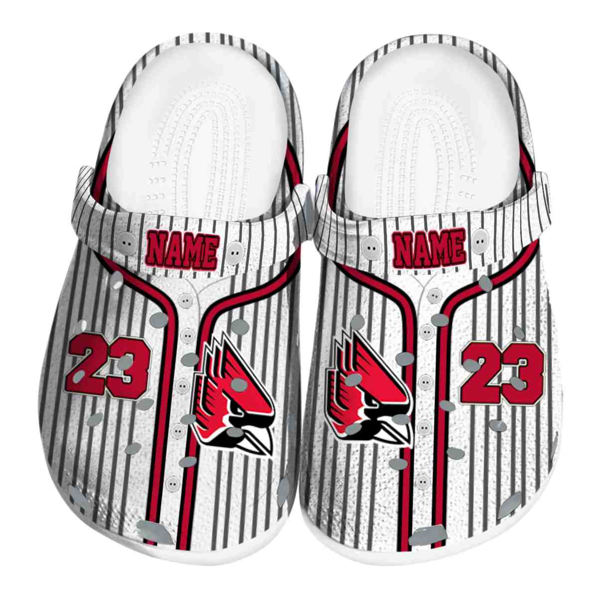 Ball State Cardinals Pinstripe Pattern, Ball State Cardinals Crocs Clogs
