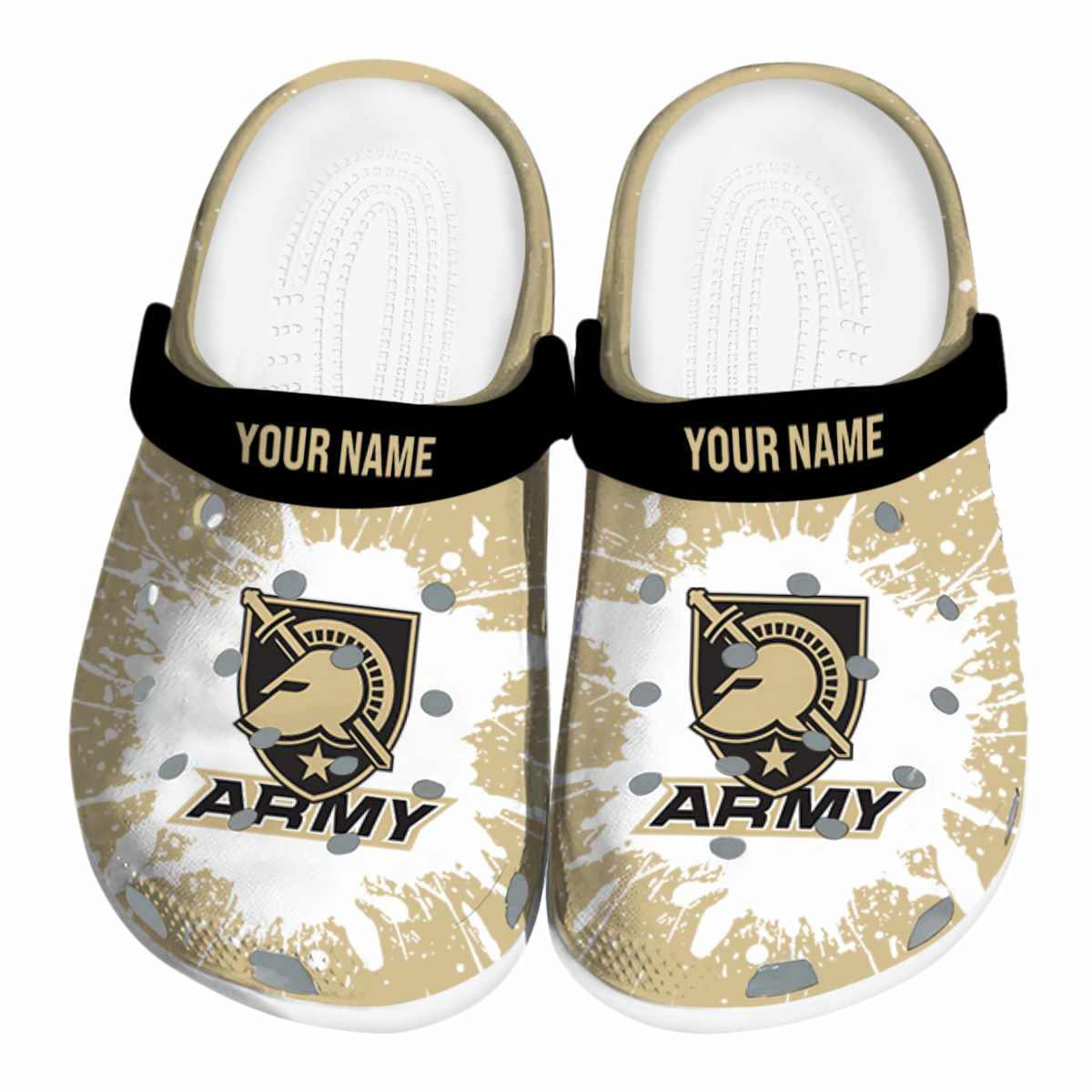 Army Black Knights Splash Art, Army Black Knights Crocs Clogs