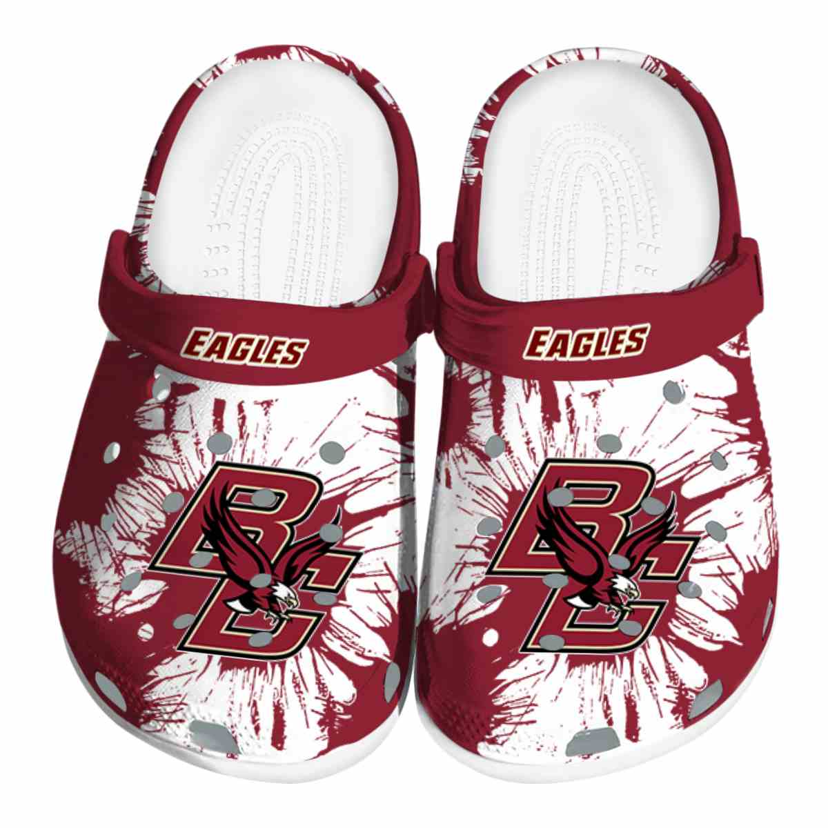 Boston College Eagles Splatter Graphics, Boston College Eagles Crocs Clogs