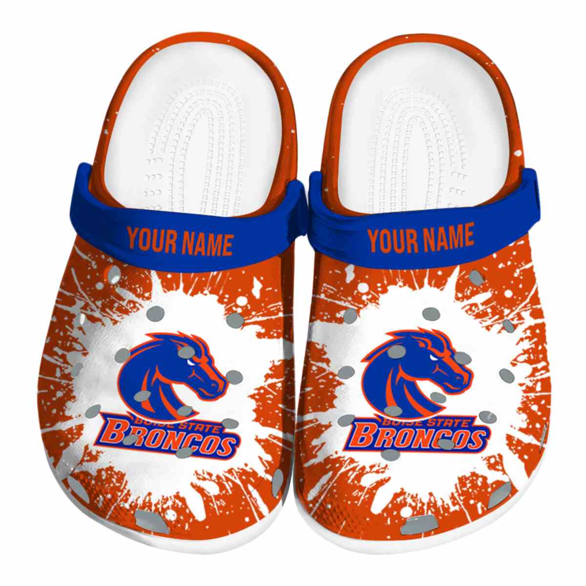 Boise State Broncos Splash Art, Boise State Broncos Crocs Clogs