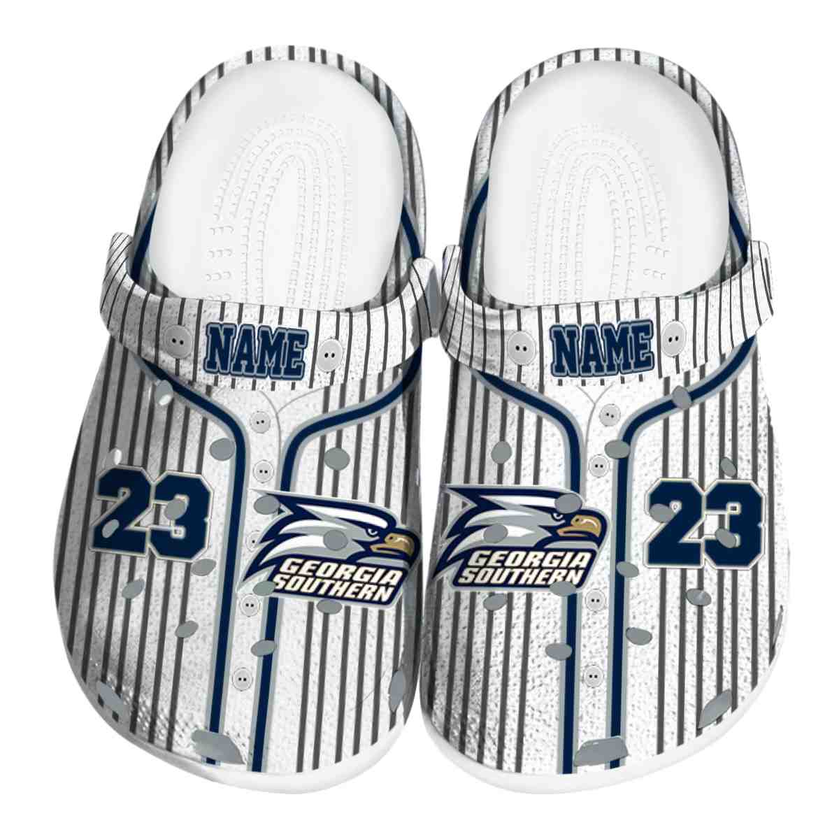 Georgia Southern Eagles Pinstripe Pattern, Georgia Southern Eagles Crocs Clogs
