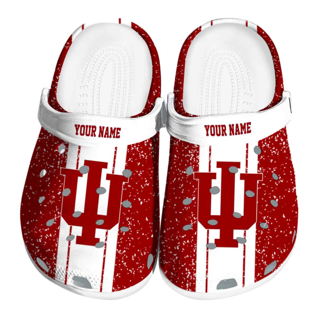 Indiana Hoosiers Vertical Stripes, Indiana Hoosiers Vertical Crocs Clogs