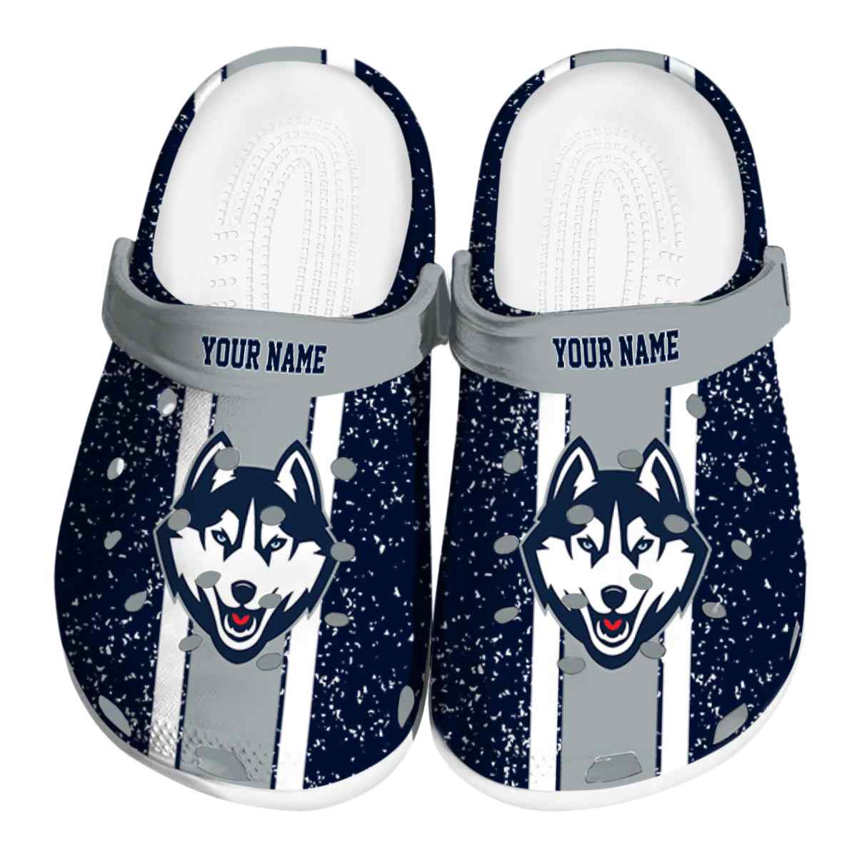 UConn Huskies Vertical Stripes, UConn Huskies Vertical Crocs Clogs