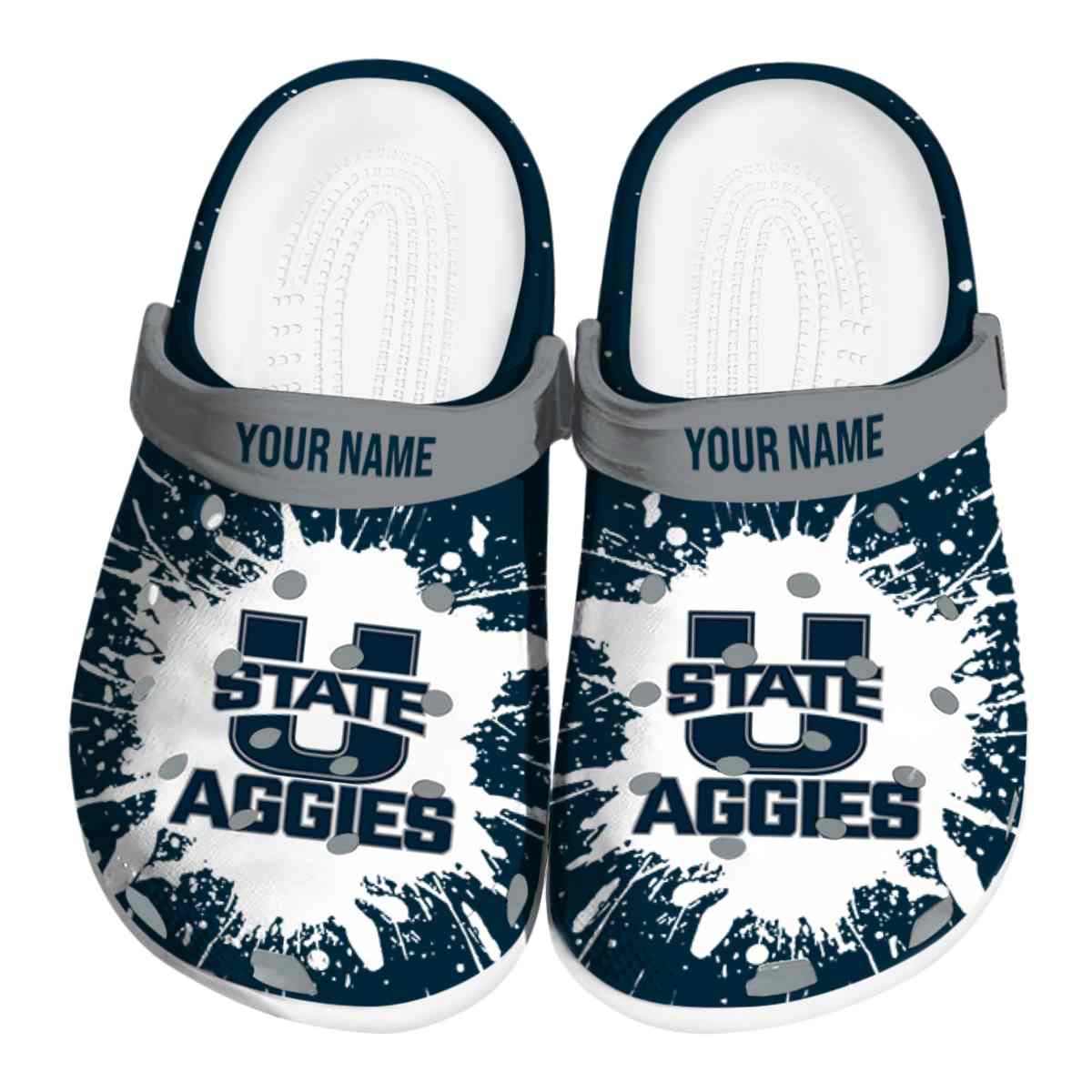 Utah State Aggies Splash Art, Utah State Aggies Crocs Clogs