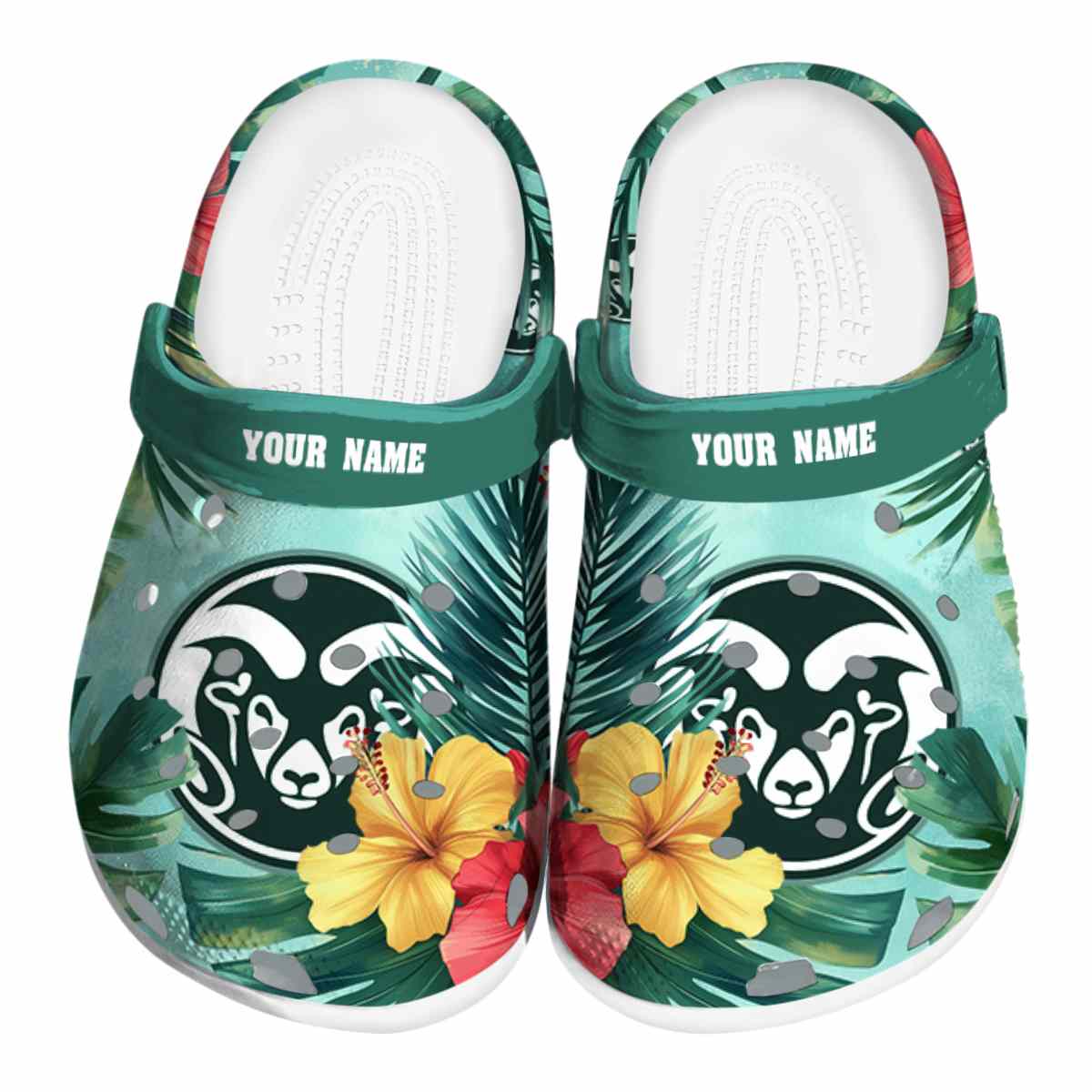 Colorado State Rams Tropical Vibes, Colorado State Rams Crocs Clogs