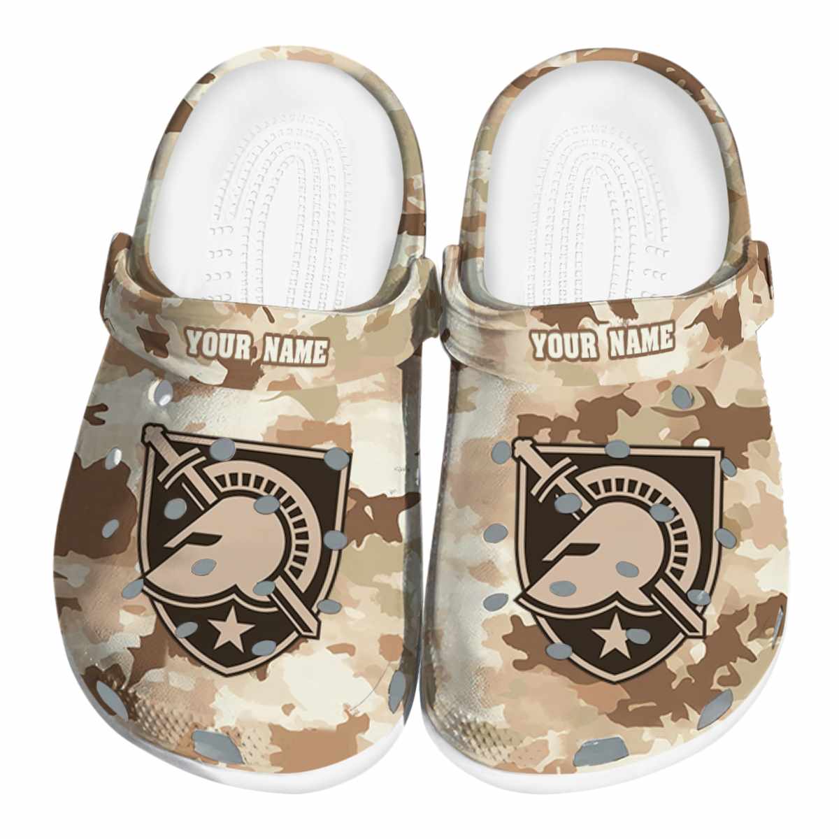 Army Black Knights Desert Camo, Army Black Knights Crocs Clogs