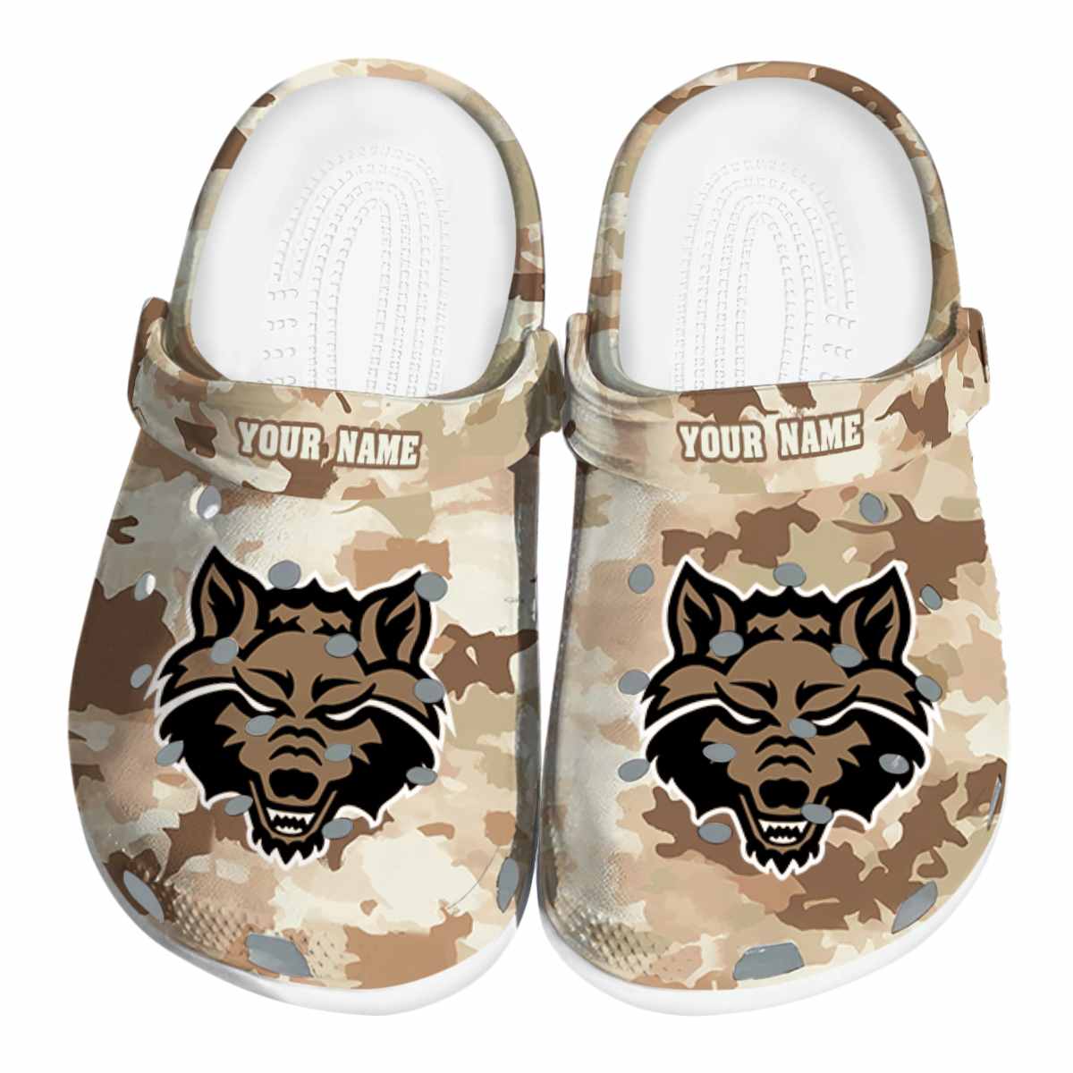 Arkansas State Red Wolves Desert Camo, Arkansas State Red Crocs Clogs