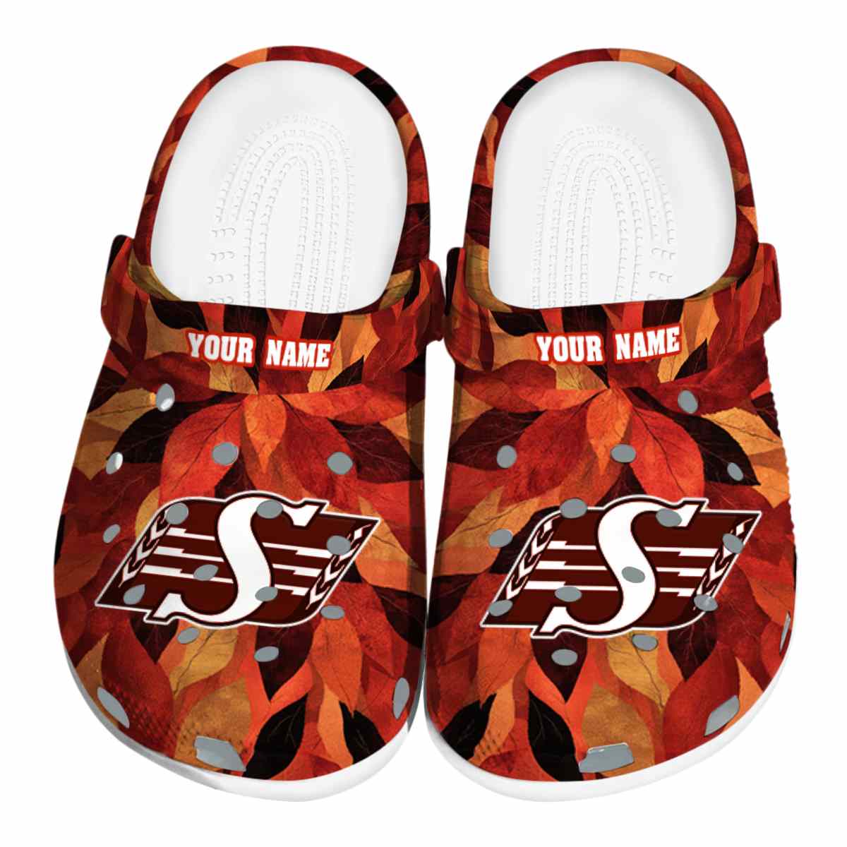 Saskatchewan Roughriders Autumn Leaves, Saskatchewan Roughriders Autumn Crocs Clogs