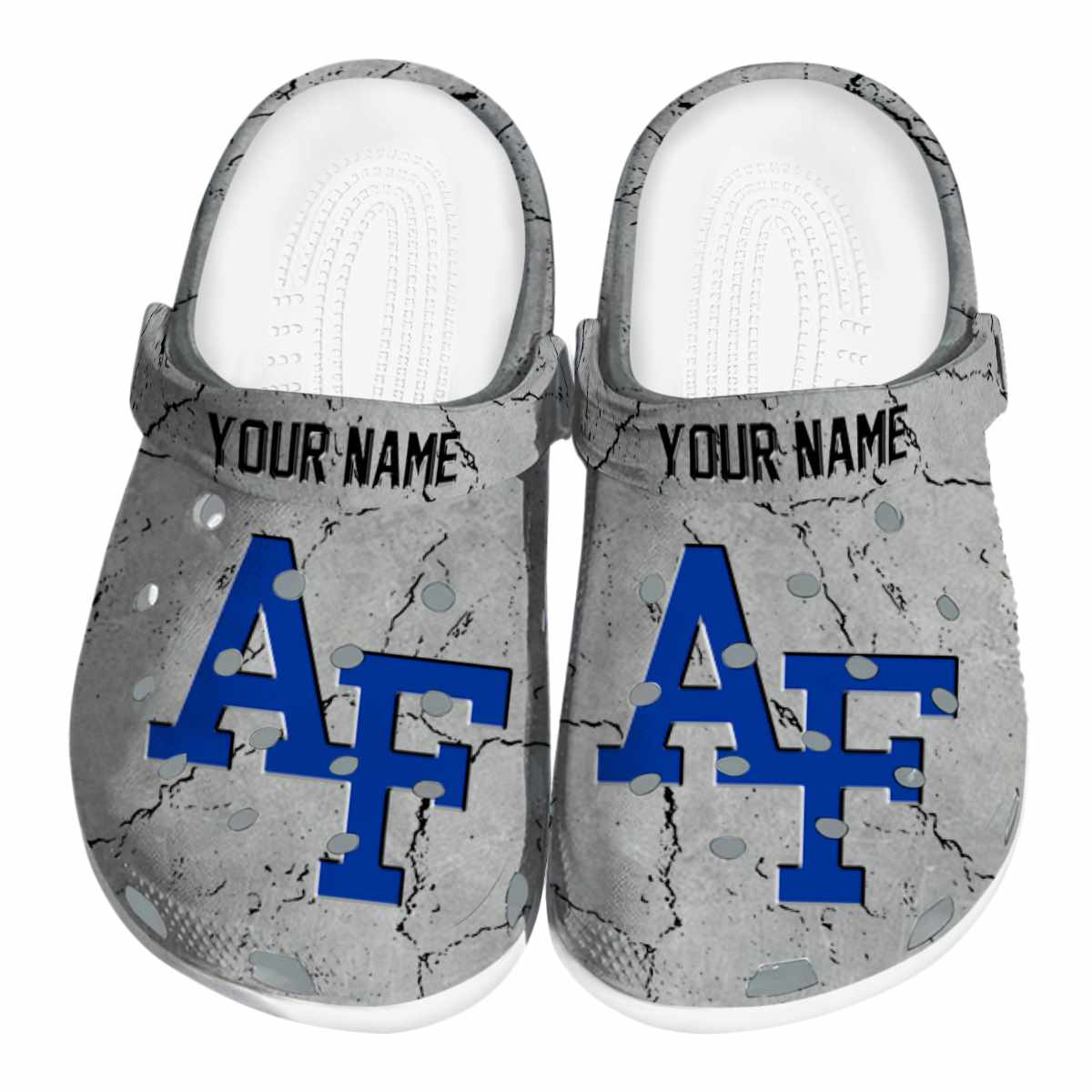 Air Force Falcons Cracked Texture, Air Force Falcons Crocs Clogs