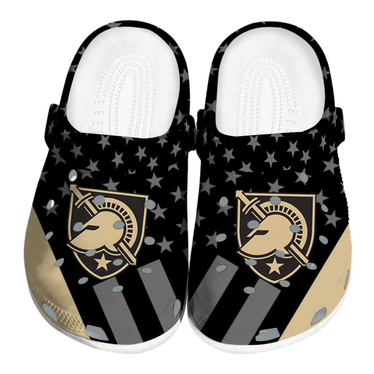 Army Black Knights Stellar Stripes Theme, Army Black Knights Crocs Clogs